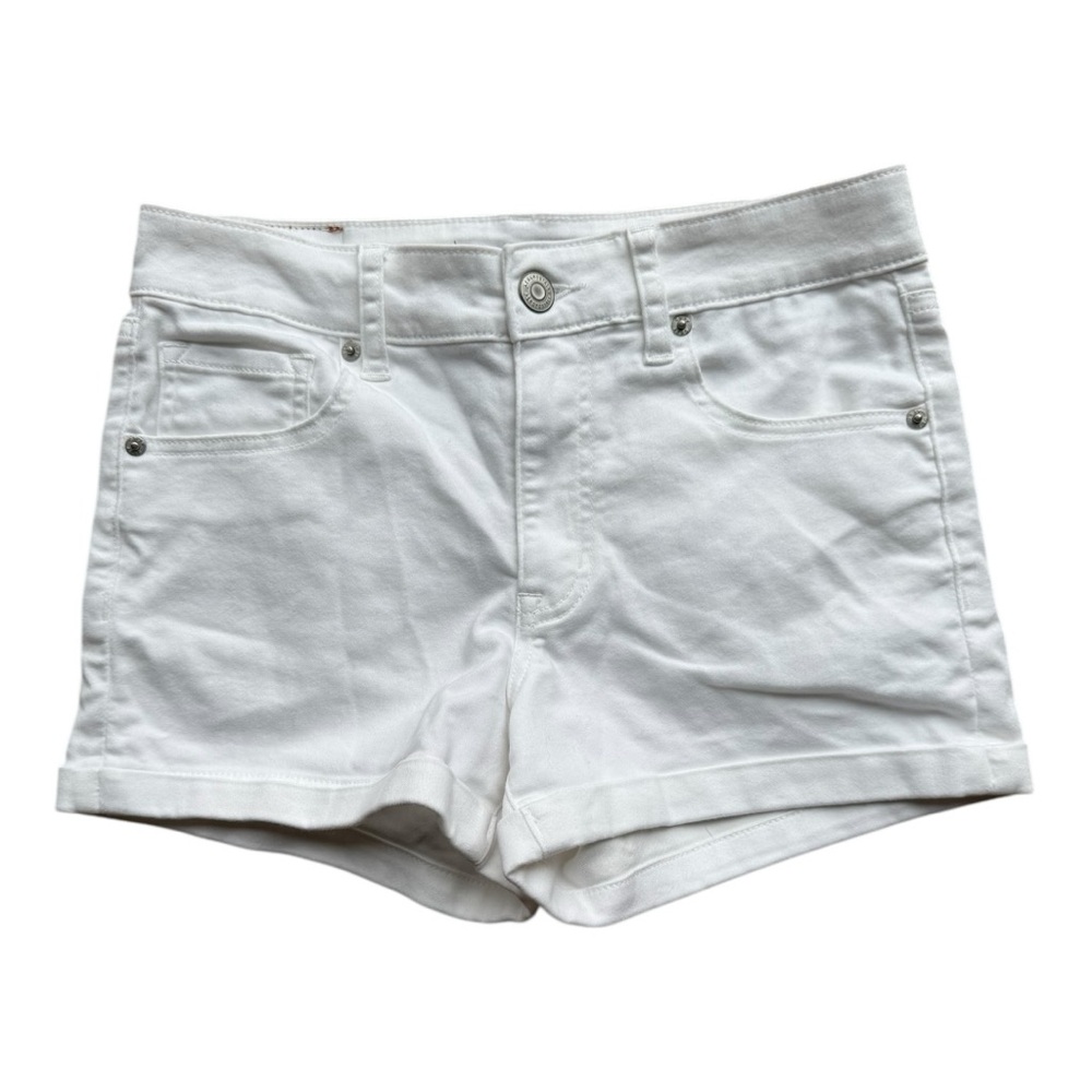 Aeropostale women size 6 high-rise midi stretchy white short shorts
